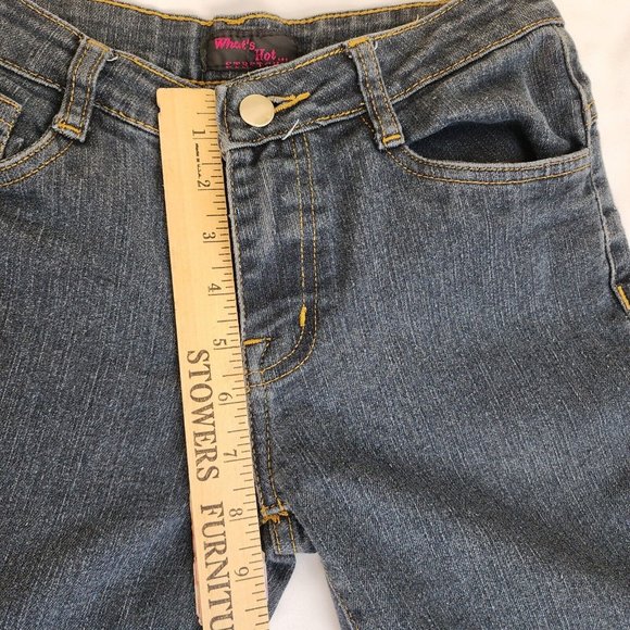 What's Hot Stretch Denim Capri Jeans Decorated Back Pockets Size S - Picture 10 of 11